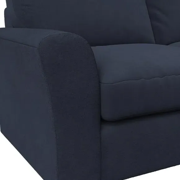 2-Seater Sofa with Flared Arms - Navy, Velvet