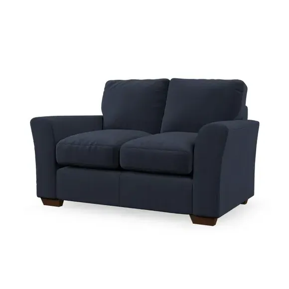 2-Seater Sofa with Flared Arms - Navy, Velvet