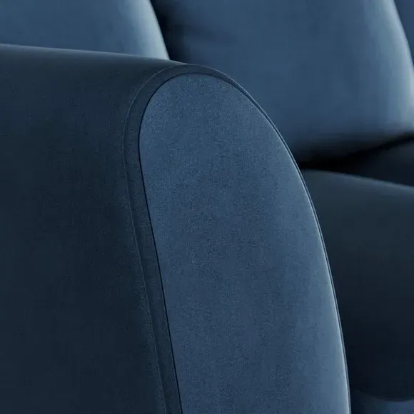 2-Seater Sofa with Flared Arms - Navy, Velvet