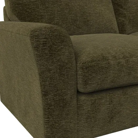 2-Seater Sofa with Flared Arms - Olive, Chenille