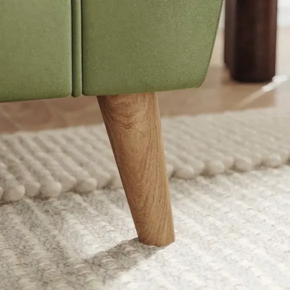2-Seater Sofa with Flared Arms - Olive, Velvet