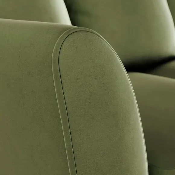 2-Seater Sofa with Flared Arms - Olive, Velvet