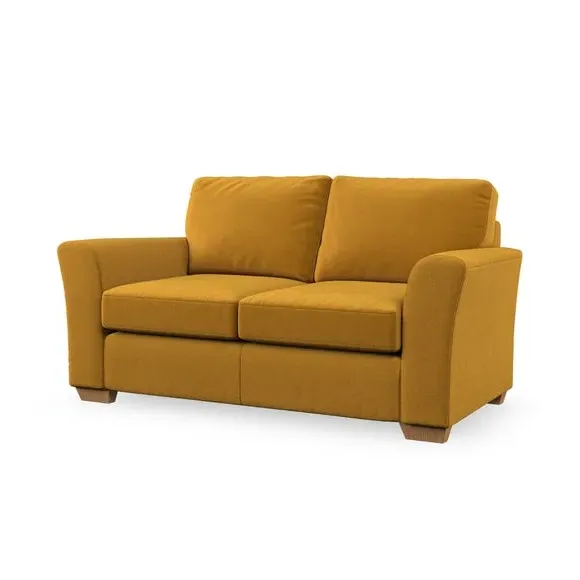 2-Seater Sofa with High Back - Amber Gold