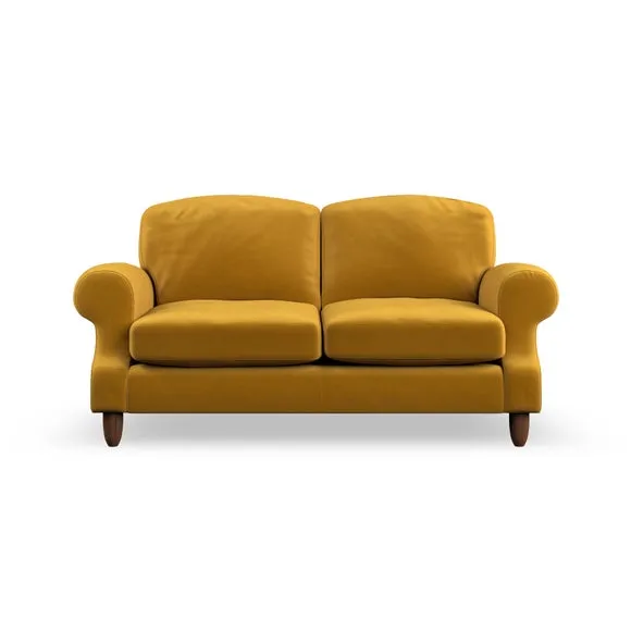 2-Seater Sofa with High Back - Amber Gold, Velvet