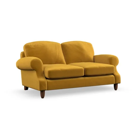 2-Seater Sofa with High Back - Amber Gold, Velvet