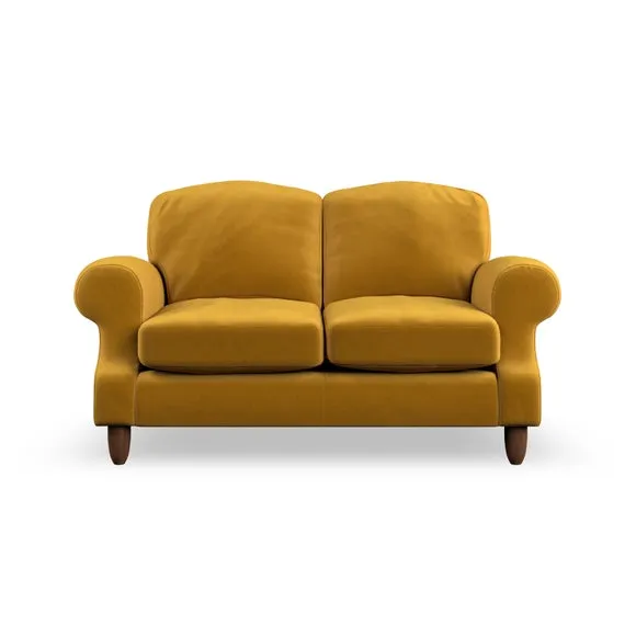 2-Seater Sofa with High Back - Amber, Velvet