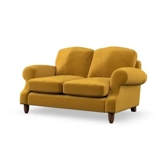 2-Seater Sofa with High Back - Amber, Velvet