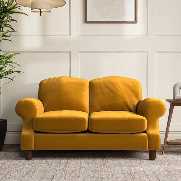 2-Seater Sofa with High Back - Amber, Velvet image