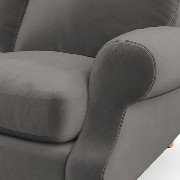 2-Seater Sofa with High Back - Charcoal, Velvet