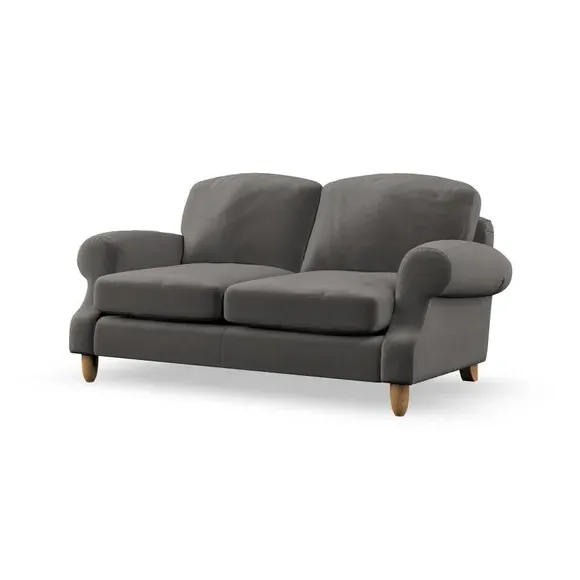 2-Seater Sofa with High Back - Charcoal, Velvet