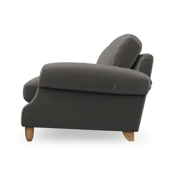 2-Seater Sofa with High Back - Charcoal, Velvet