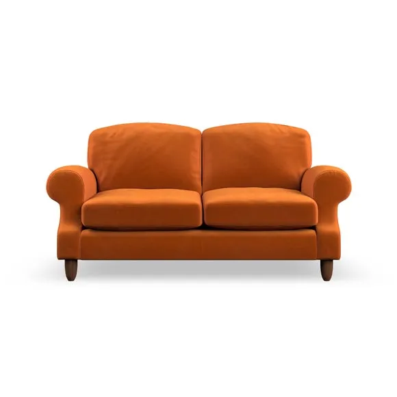 2-Seater Sofa with High Back - Ginger, Velvet