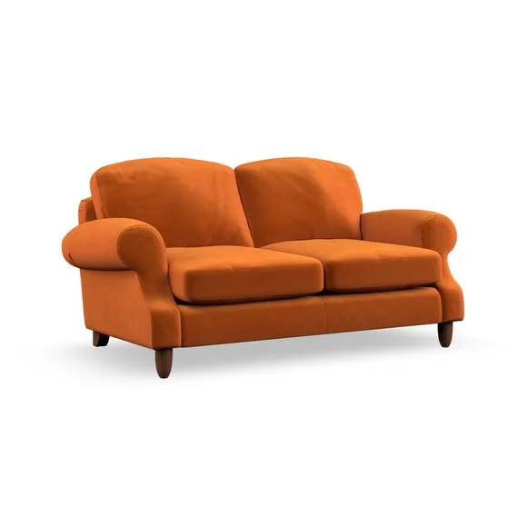 2-Seater Sofa with High Back - Ginger, Velvet