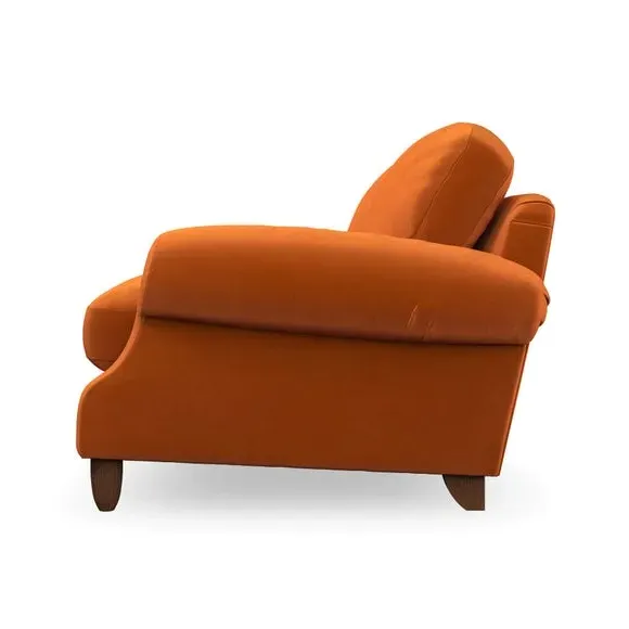 2-Seater Sofa with High Back - Ginger, Velvet