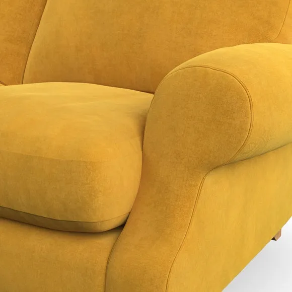 2-Seater Sofa with High Back - Gold, Velvet