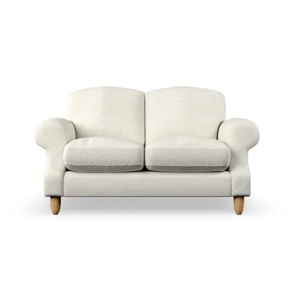 2-Seater Sofa with High Back - Ivory, Fabric