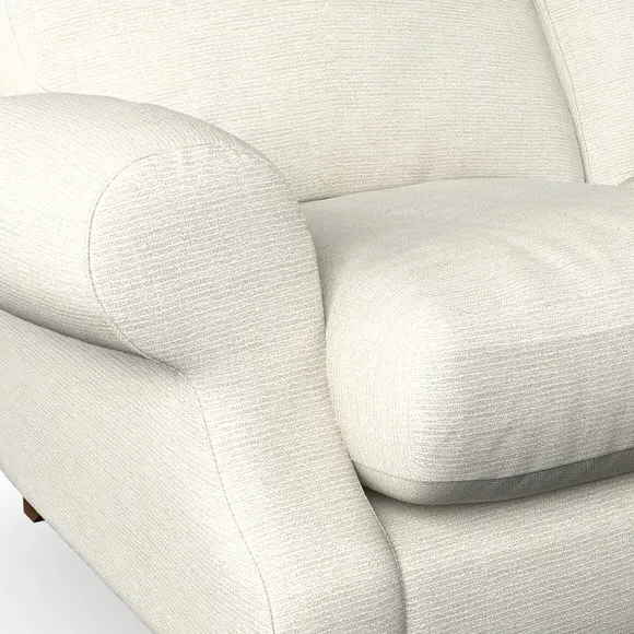 2-Seater Sofa with High Back - Ivory, Fabric