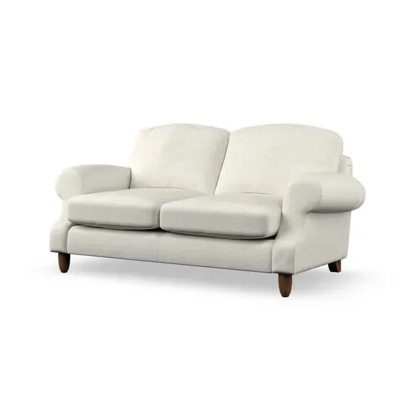 2-Seater Sofa with High Back - Ivory, Fabric