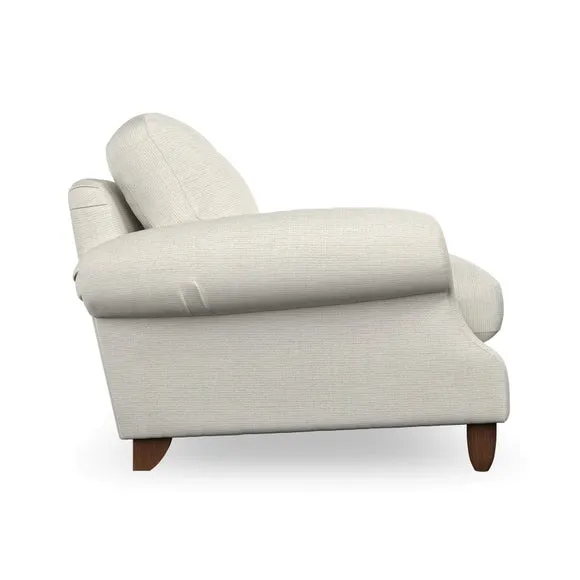 2-Seater Sofa with High Back - Ivory, Fabric