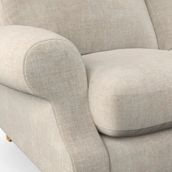 2-Seater Sofa with High Back - Natural, Chenille