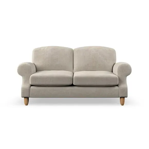 2-Seater Sofa with High Back - Natural, Chenille