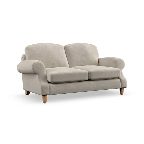 2-Seater Sofa with High Back - Natural, Chenille