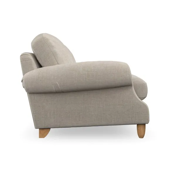 2-Seater Sofa with High Back - Natural, Chenille