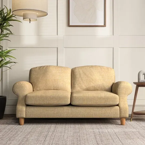 2-Seater Sofa with High Back - Ochre