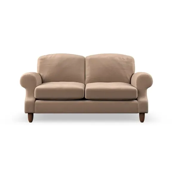2-Seater Sofa with High Back - Taupe, Velvet