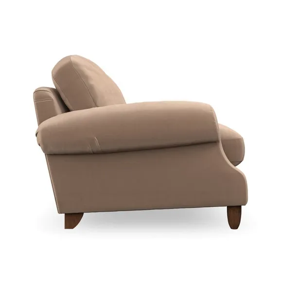 2-Seater Sofa with High Back - Taupe, Velvet