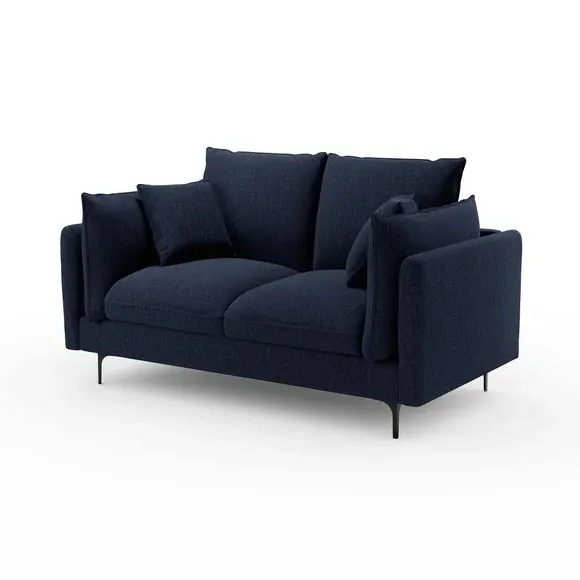 2-Seater Sofa with Knife Edge Cushions - Navy
