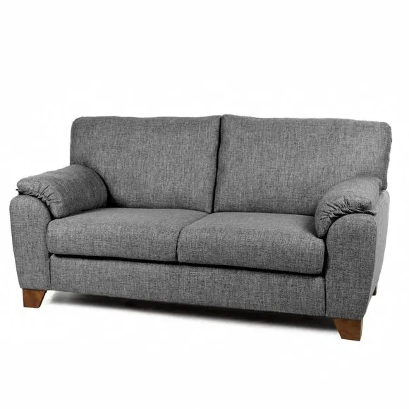 2-Seater Sofa with Padded Arms - Grey, Fabric