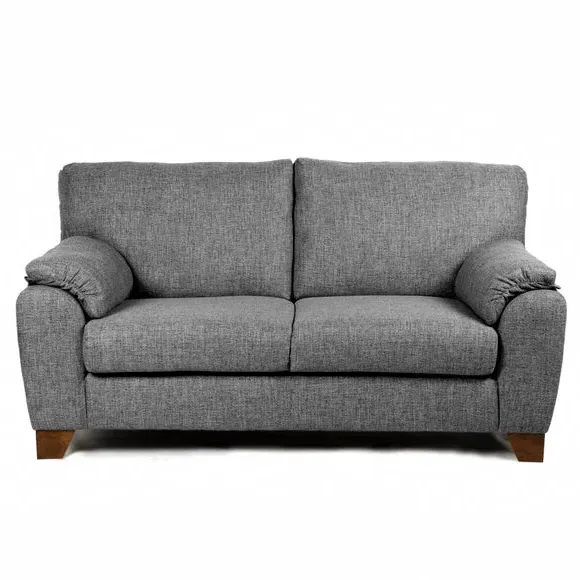 2-Seater Sofa with Padded Arms - Grey, Fabric
