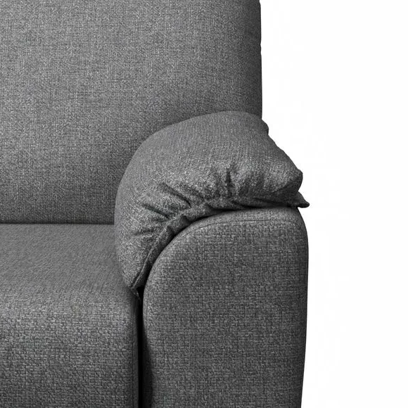 2-Seater Sofa with Padded Arms - Grey, Fabric