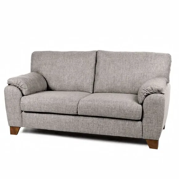 2-Seater Sofa with Padded Arms - Natural, Fabric