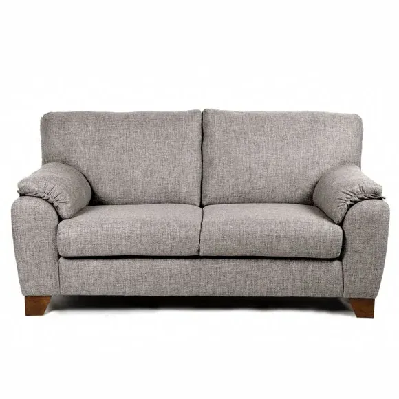 2-Seater Sofa with Padded Arms - Natural, Fabric