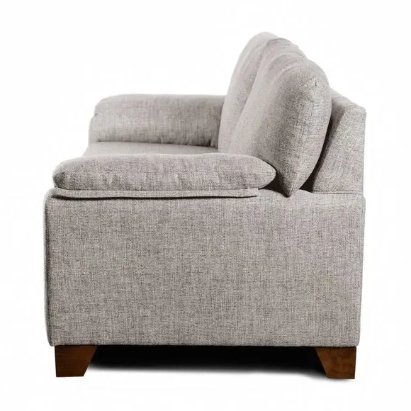 2-Seater Sofa with Padded Arms - Natural, Fabric