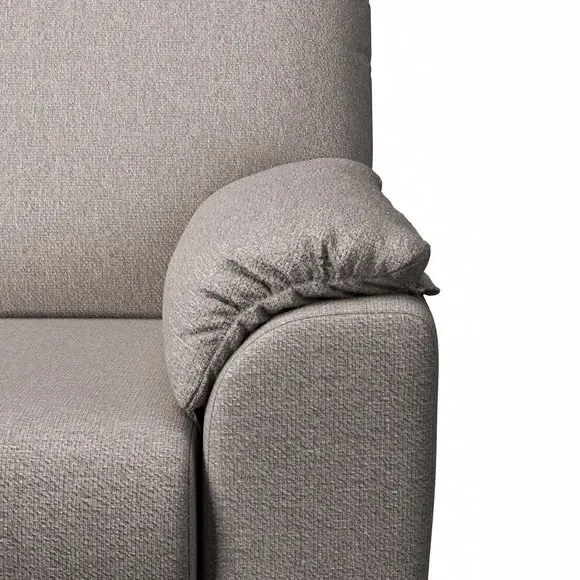 2-Seater Sofa with Padded Arms - Natural, Fabric