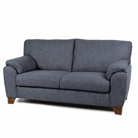 2-Seater Sofa with Padded Arms - Navy, Fabric