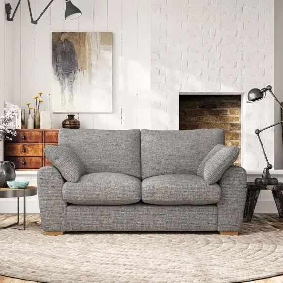2-Seater Sofa with Pillow Arms - Charcoal, Fabric