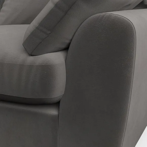 2-Seater Sofa with Pillow Arms - Charcoal, Velvet