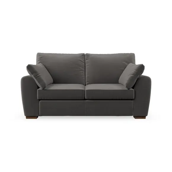 2-Seater Sofa with Pillow Arms - Charcoal, Velvet