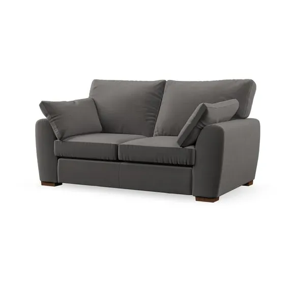 2-Seater Sofa with Pillow Arms - Charcoal, Velvet