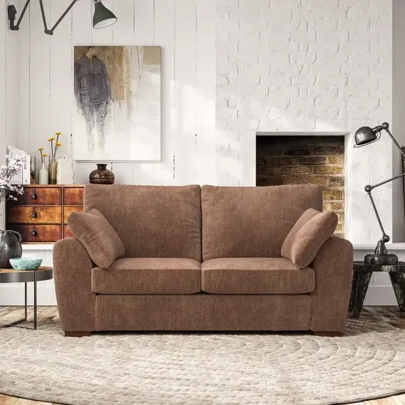 2-Seater Sofa with Pillow Arms - Clay, Fabric