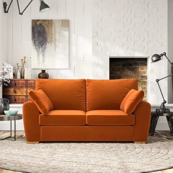 2-Seater Sofa with Pillow Arms - Ginger, Velvet