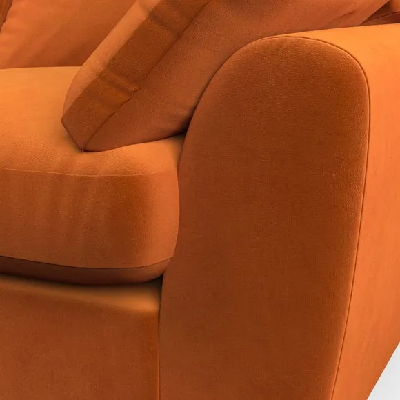 2-Seater Sofa with Pillow Arms - Ginger, Velvet