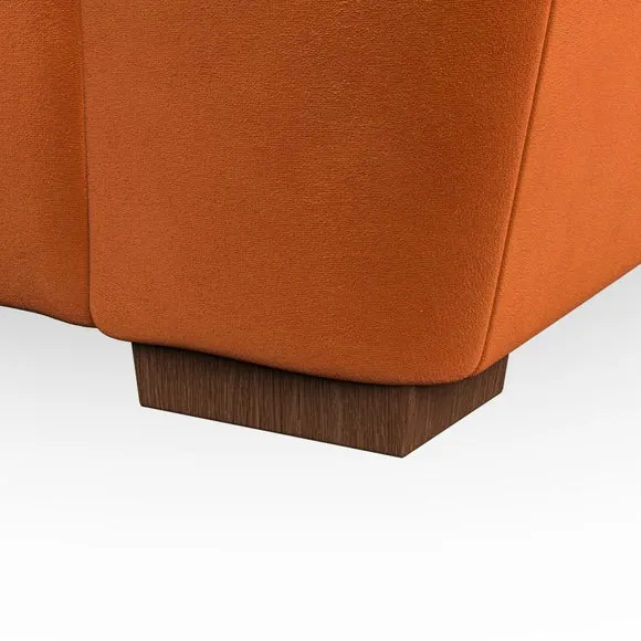 2-Seater Sofa with Pillow Arms - Ginger, Velvet