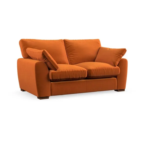 2-Seater Sofa with Pillow Arms - Ginger, Velvet