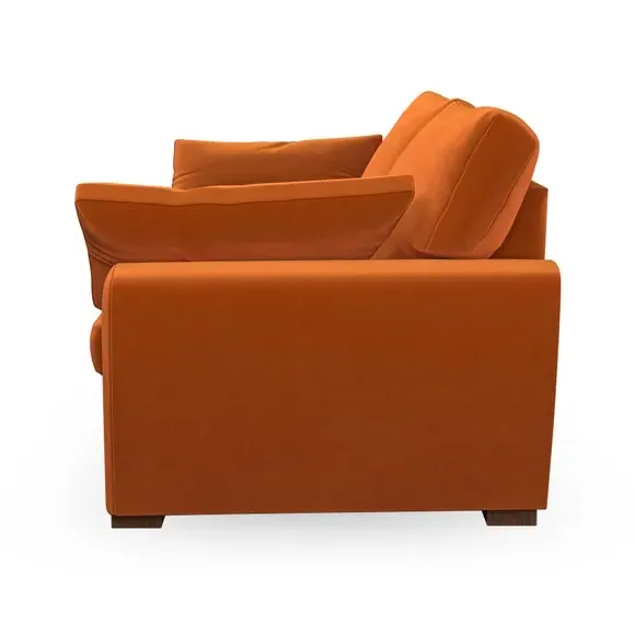 2-Seater Sofa with Pillow Arms - Ginger, Velvet
