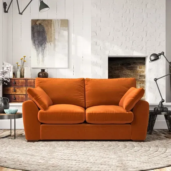 2-Seater Sofa with Pillow Arms - Ginger, Velvet